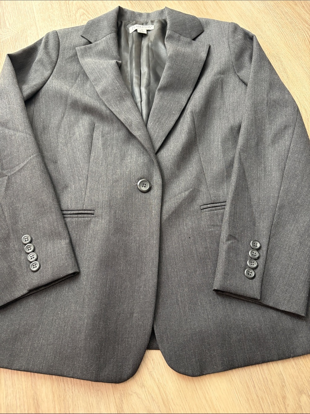 Vintage Pendleton Gray Virgin Wool Blazer Size 10 business casual minimalist - Picture 3 of 6